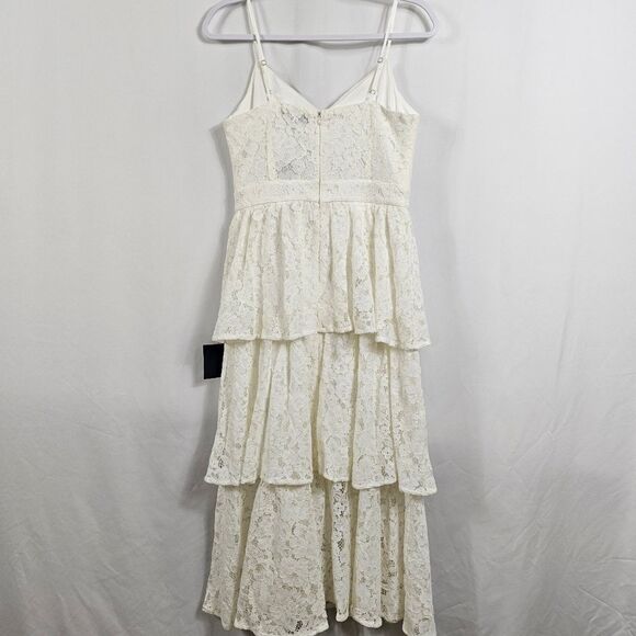 NWT Lulus Love in Layers Tiered Lace Midi Dress in Ivory - Size M - Picture 7 of 9